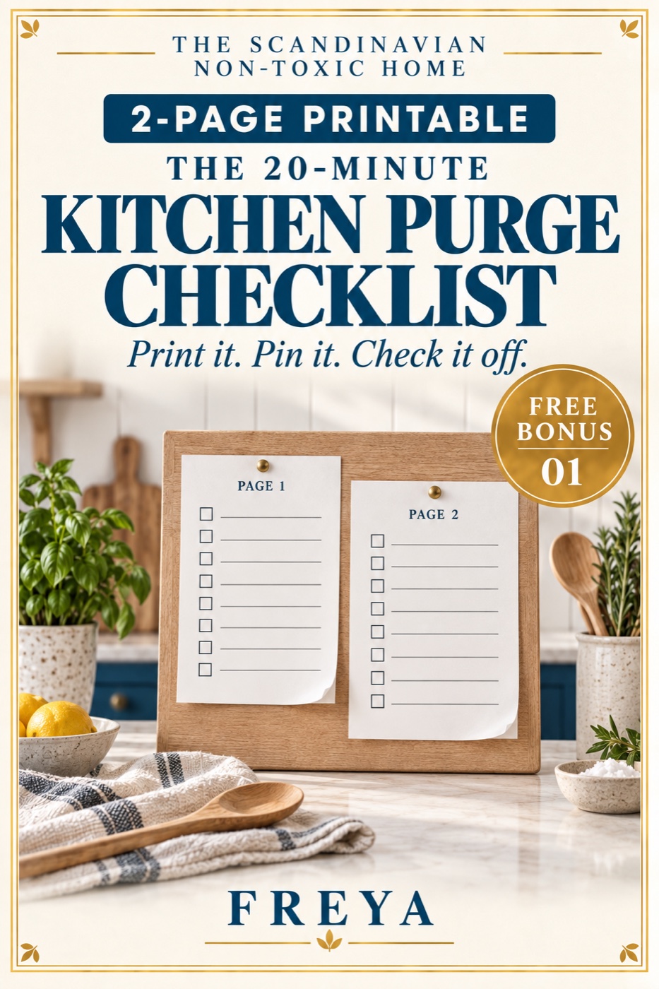 The 20-Minute Kitchen Purge Checklist — 2-page printable