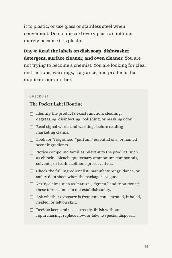 Page 65 from the final book: The Pocket Label Routine