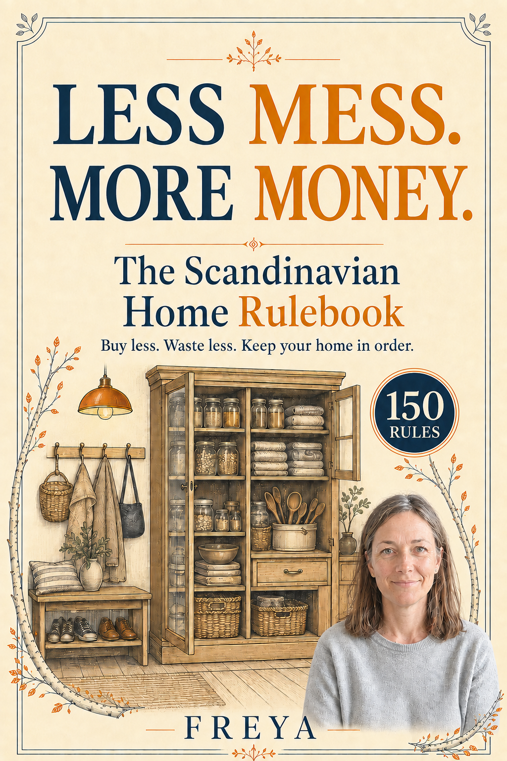 The Scandinavian Home Rulebook cover: Less mess. More money.